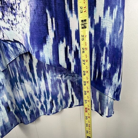 Chicos Woven Dreams Tulia Hi Lo Tunic Top Sequins Flowy Vibrant Size 0/US Small - Picture 8 of 14